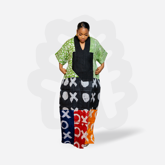 Lux Black and green holiday Maxi Gown Kaftan Bubu