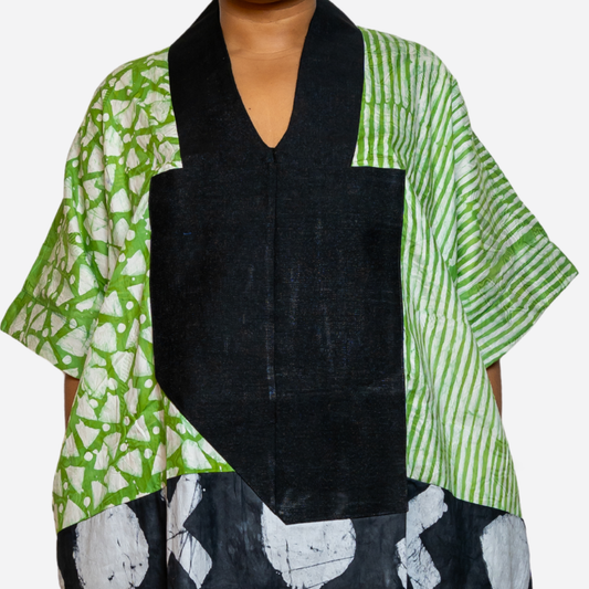 Lux Black and green holiday Maxi Gown Kaftan Bubu