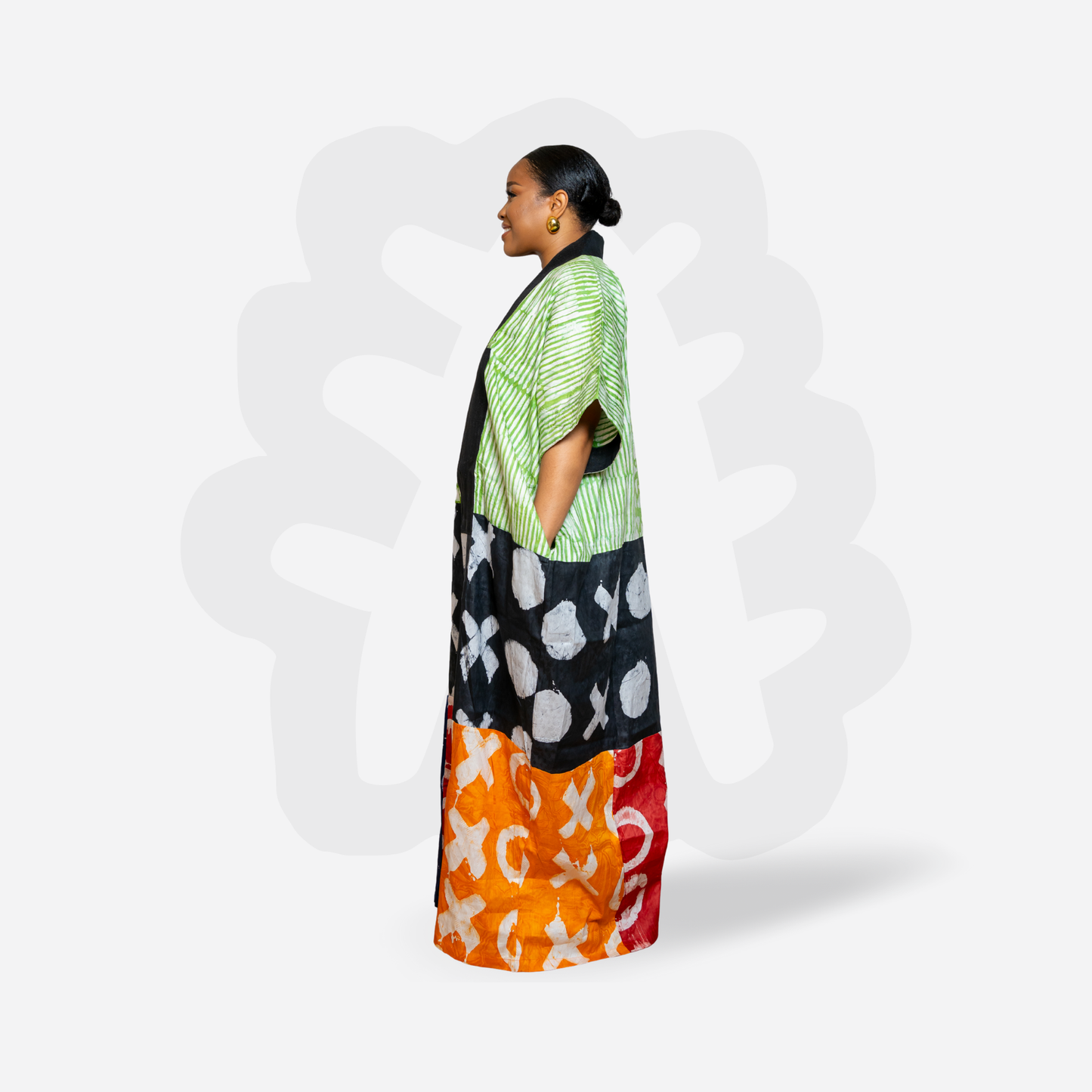 Lux Black and green holiday Maxi Gown Kaftan Bubu