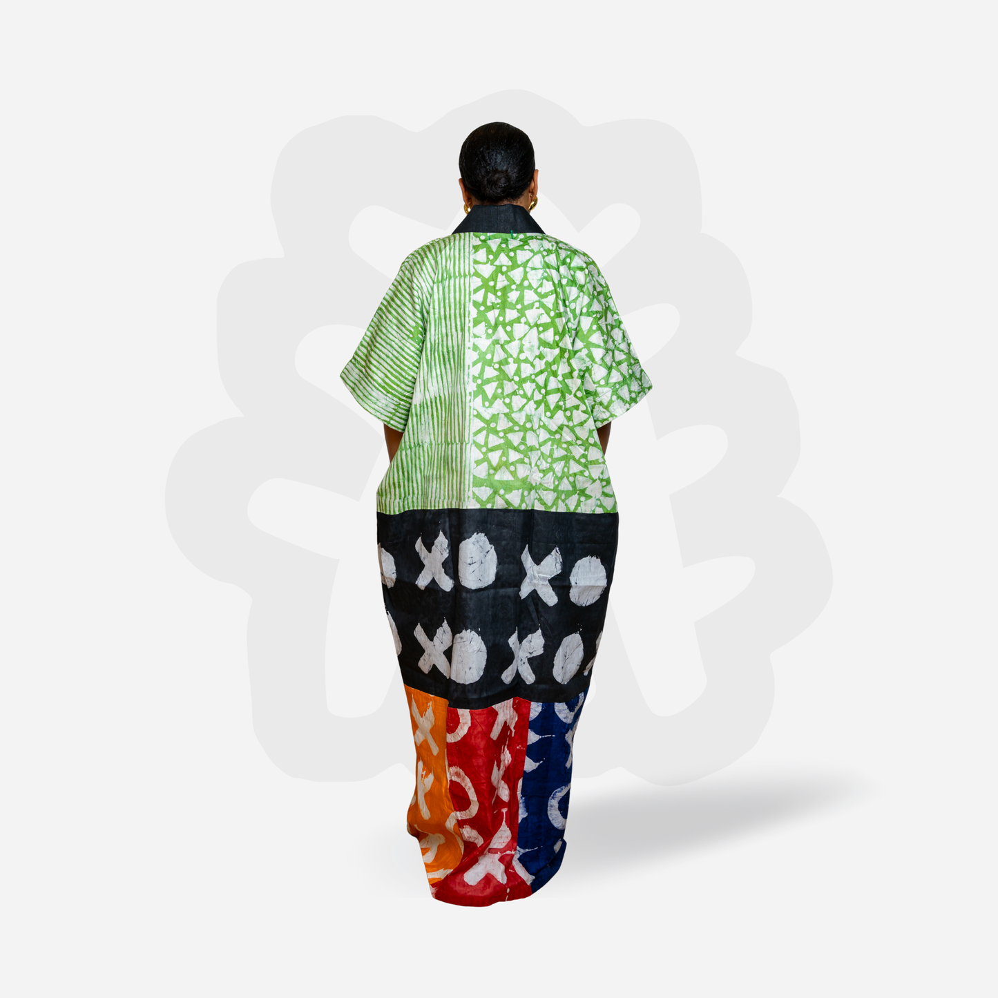 Lux Black and green holiday Maxi Gown Kaftan Bubu