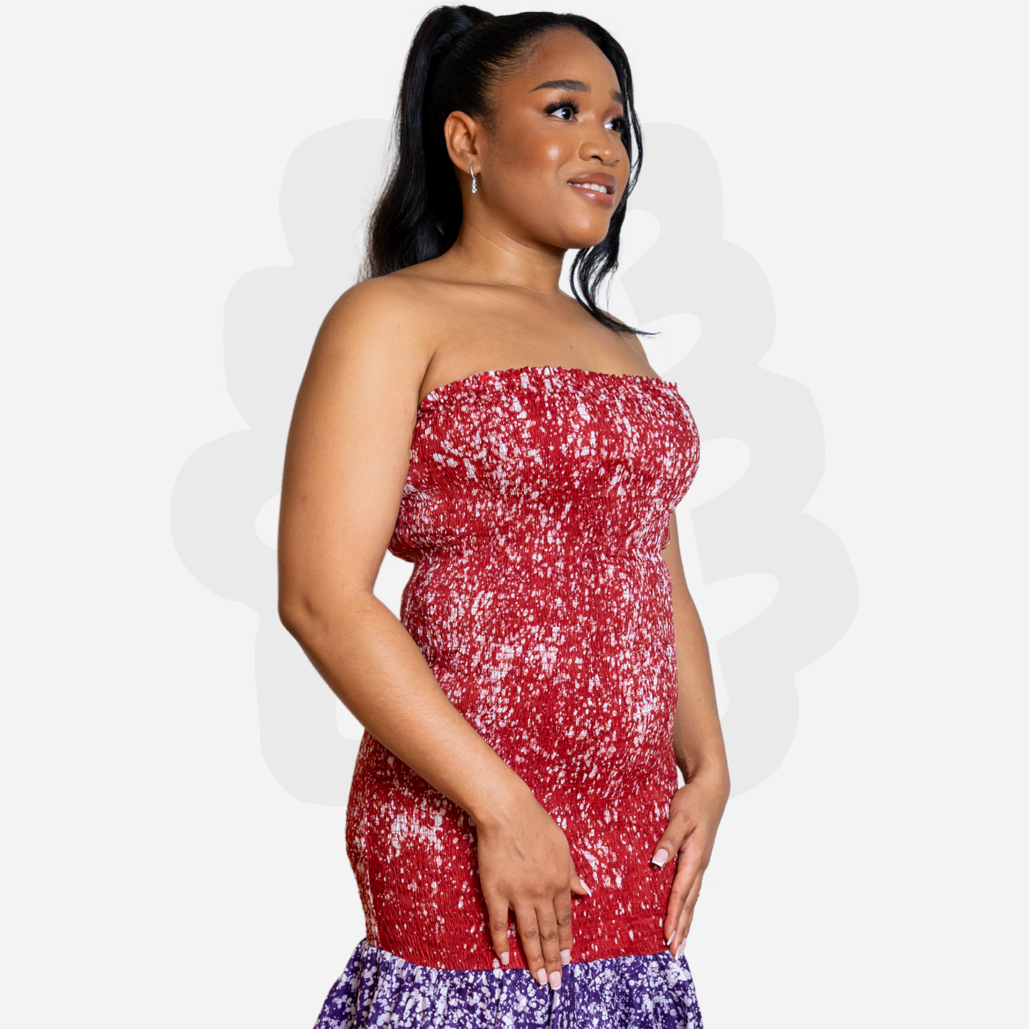 Colorful figure toning Summer Dress with Layers -Dyes of Desire